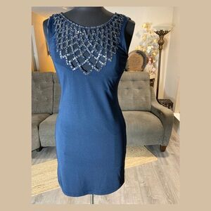 Love21 Navy Embellished Sequin Mini Dress – Size Small